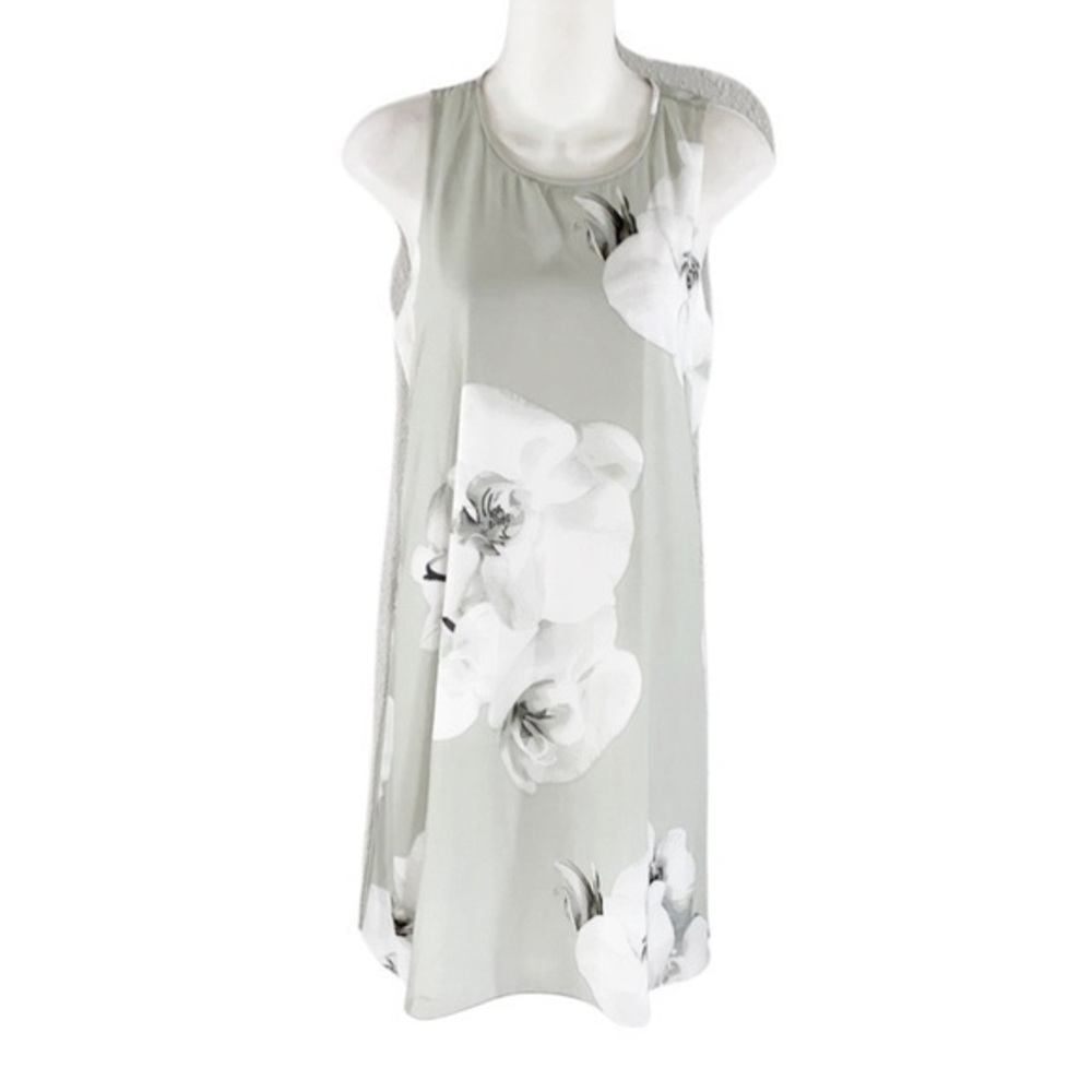 NWT Calvin Klein gray floral sleeveless dress S20